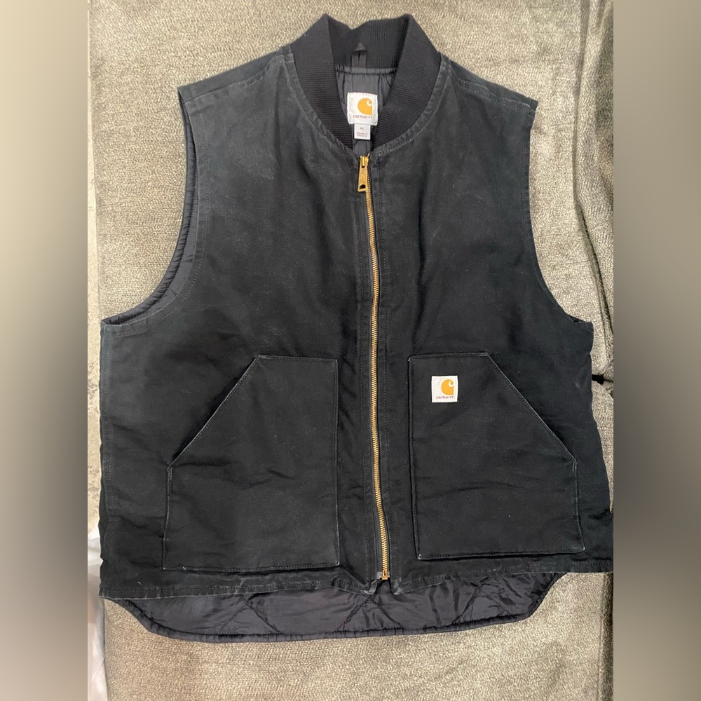 CARHARTT DUCK INSULATED RIB COLLAR VEST